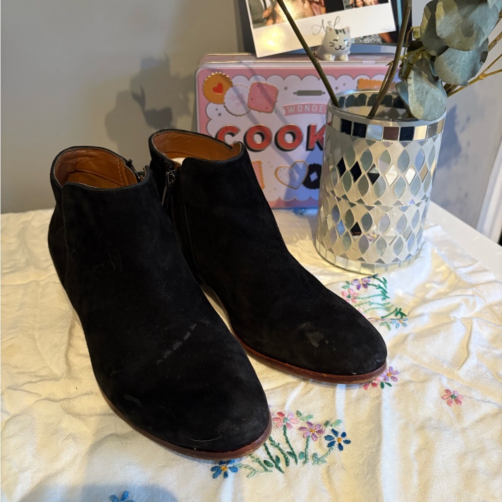 Sam Edelman Black Suede Ankle Boots